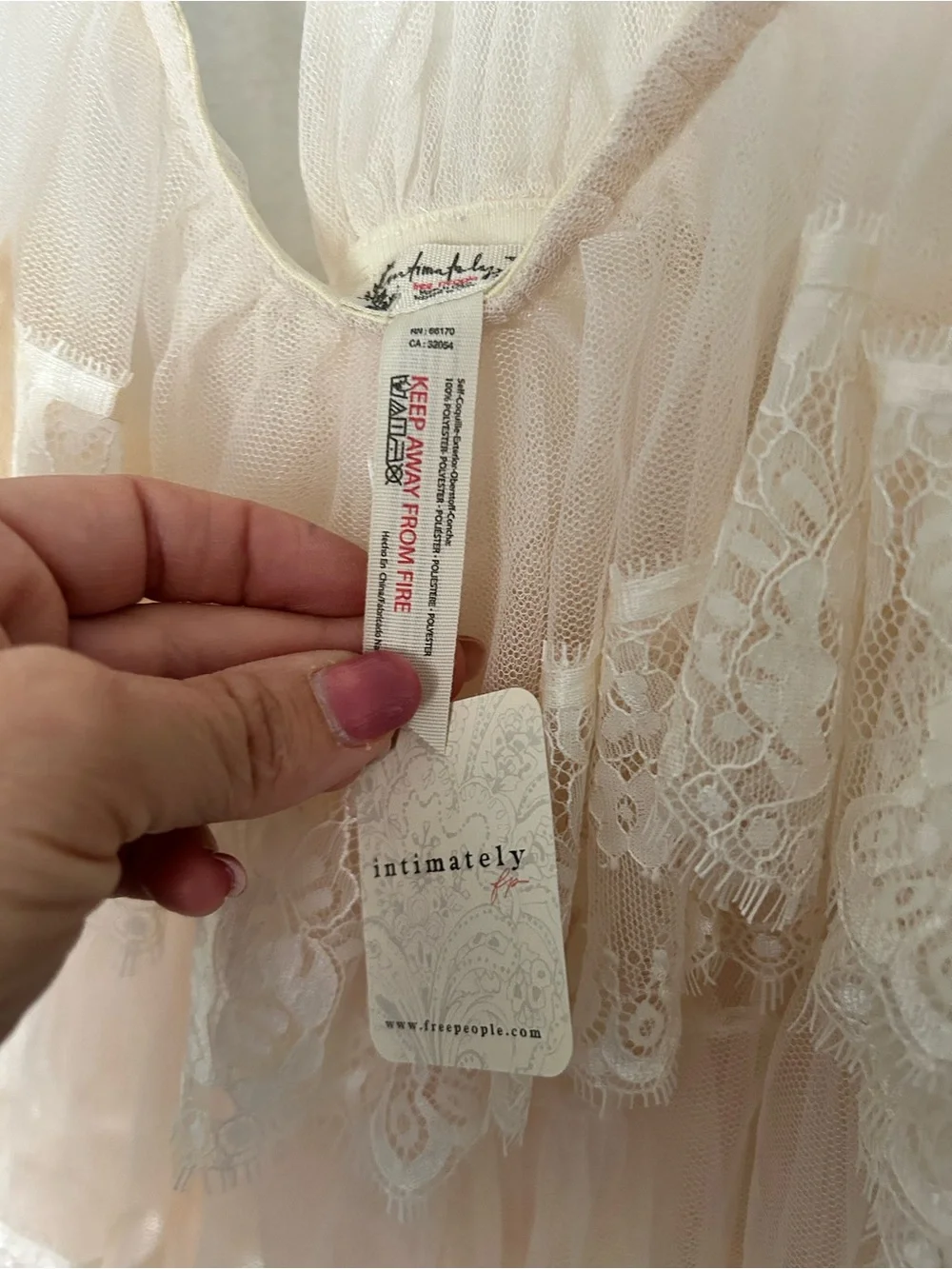 Free People Lace Tiered Camisole in Ivory - Picture 4 of 6